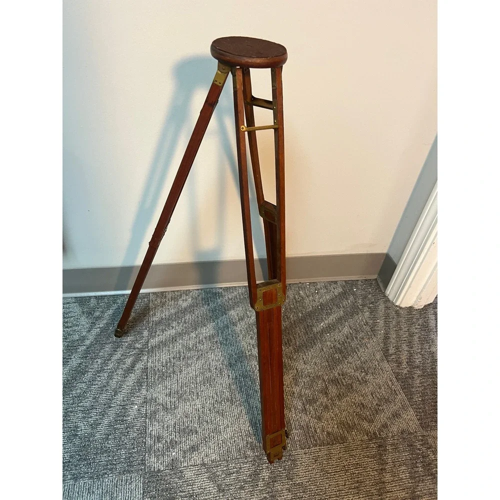 Vintage Graflex Crown Tripod No 1 Wood and Brass Folding Camera Stand Rochester
